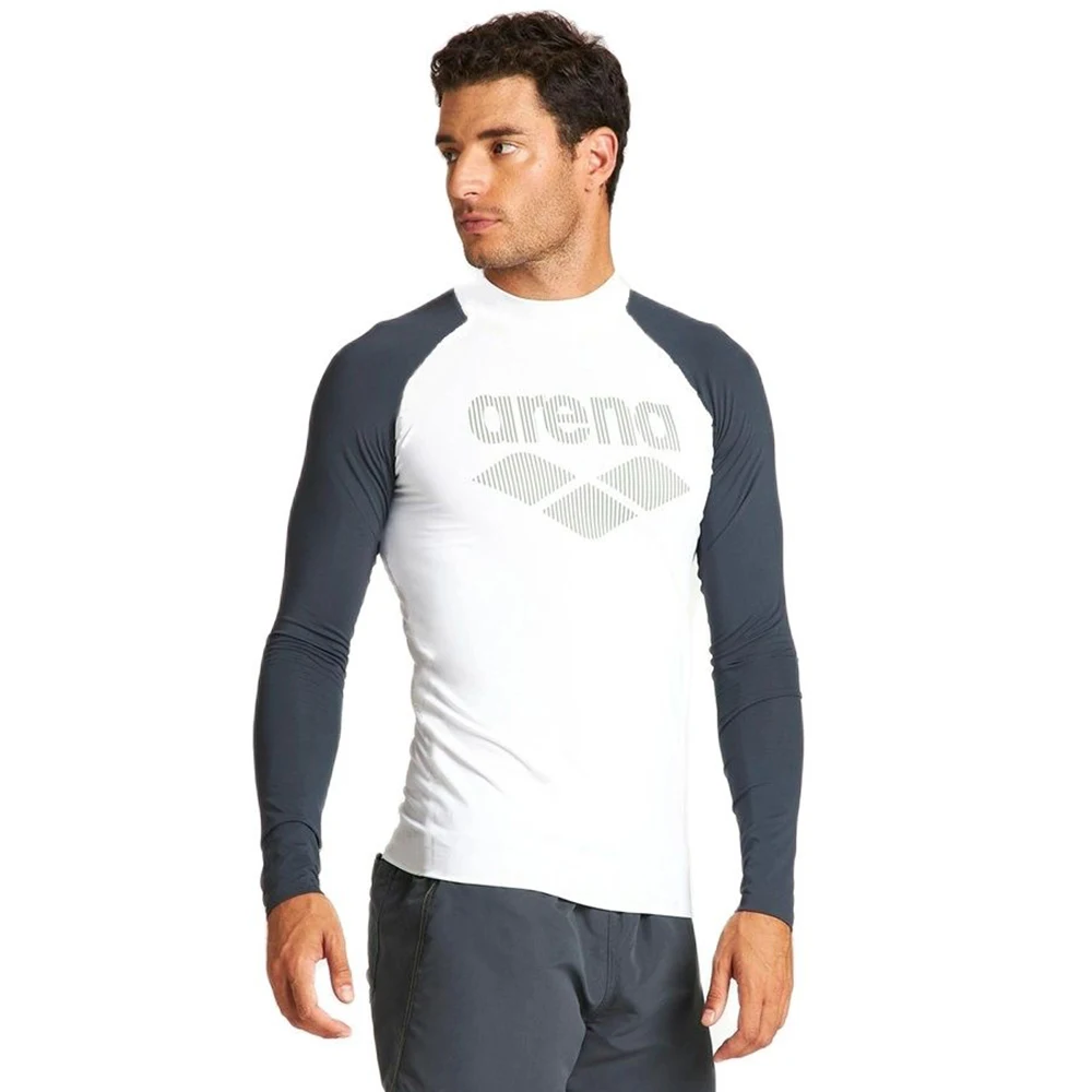 

Мужские купальники Rashguard, костюм для серфинга и дайвинга, Быстросохнущий облегающий костюм с длинным рукавом Upf 50, Солнцезащитная плавательная рубашка для серфинга, защита от сыпи