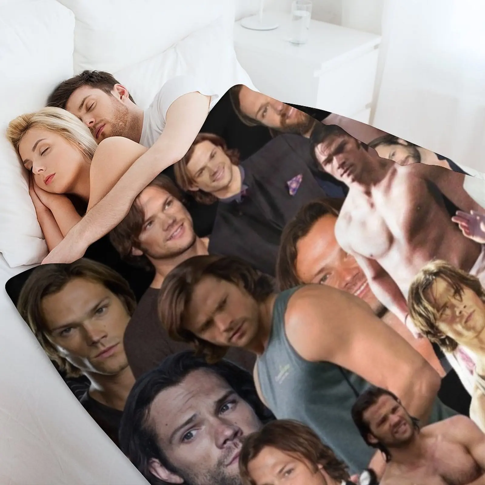 Jared Padalecki фотоколлаж пледы декоративное роскошное утолщенное одеяло Retros