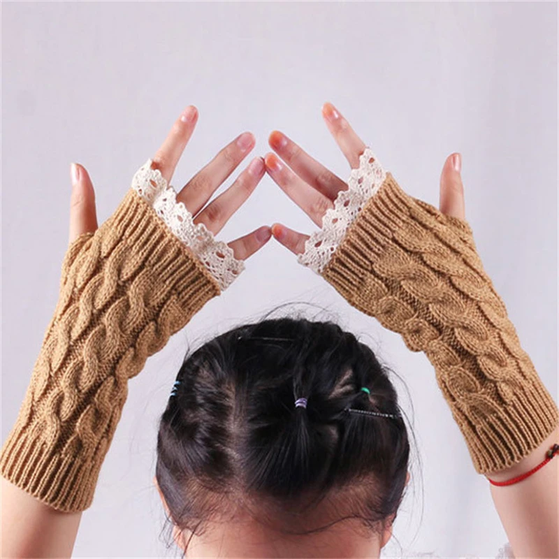 

Женские перчатки, длинные рукавицы без пальцев, обогреватель запястья для рук и запястья, зима-осень 2021, новинка