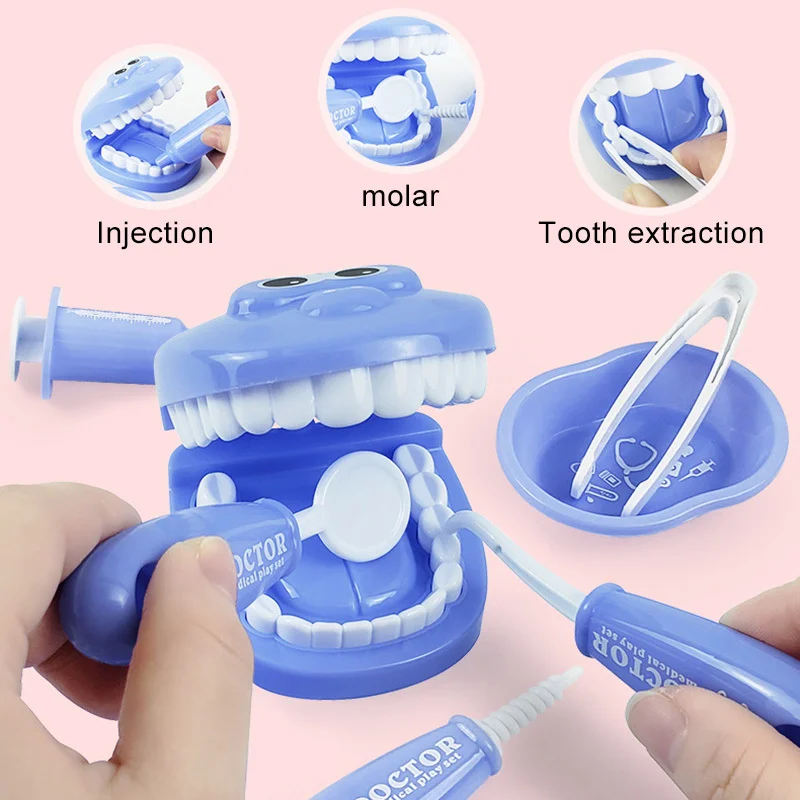 Children's Dentist Toy Set Baby Simulation Injection Toy Boy and Girl Play House Tooth Model Toy Early Education Brushing Props