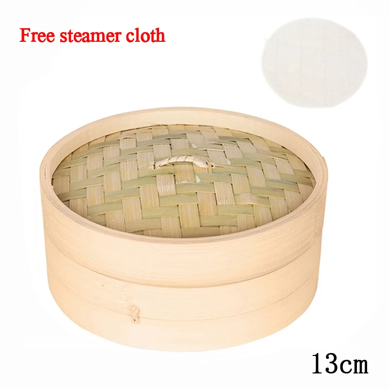 

10/13/15 см бамбуковая пароварка для китайских пельменей с крышкой, пароварка Dimsum, корзина для рыбы, риса, овощей, кухонные инструменты для приготовления пищи