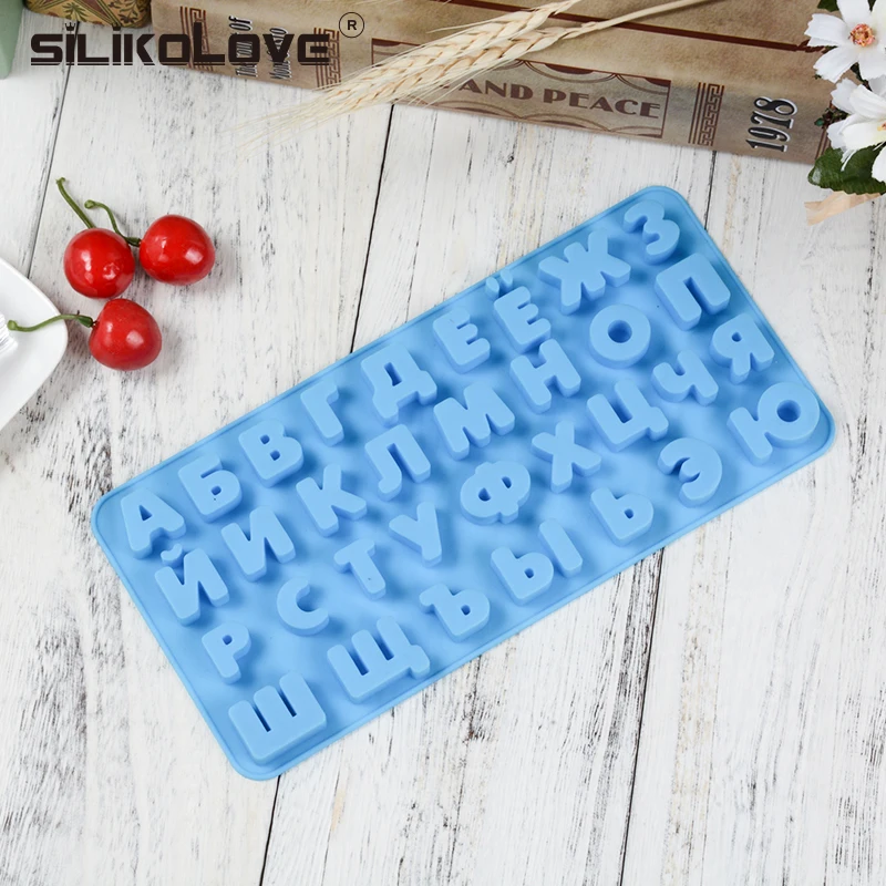 

Russian Alphabet Silicone Mold Letters Chocolate Mold 3d Cake Decorating Tools Tray Fondant Molds Jelly Cookies Baking Mould