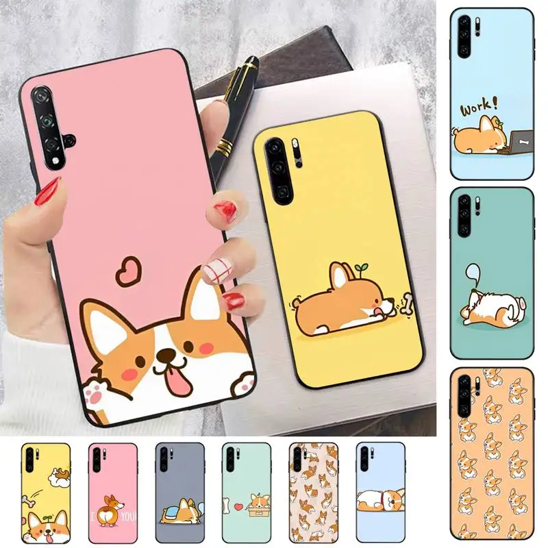 

Cartoon Corgi Dog Phone Case for Huawei Honor 10 i 8X C 5A 20 9 10 30 lite pro Voew 10 20 V30