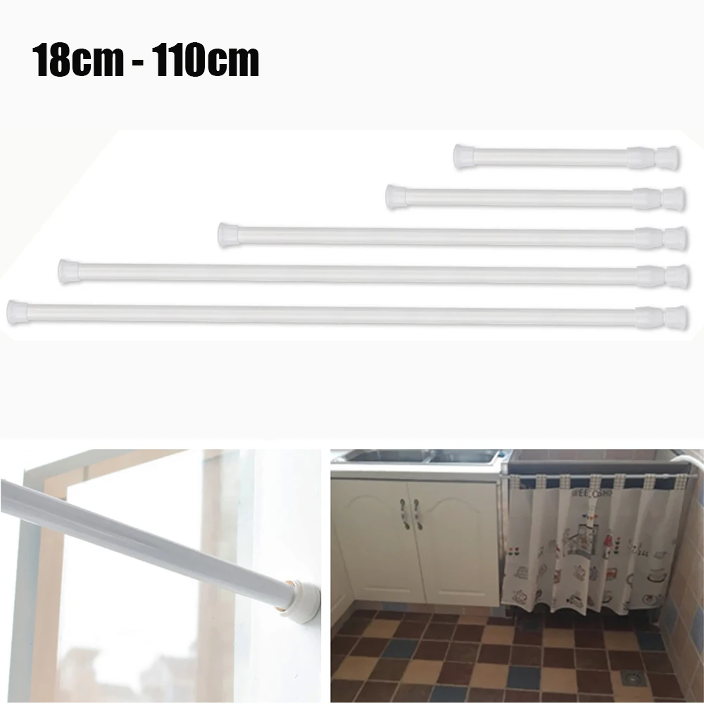 

18-110cm Adjustable Spring Loaded Extendable Rod Curtain Telescopic Pole Household Hanging Rods Bathroom Product Multifunctional