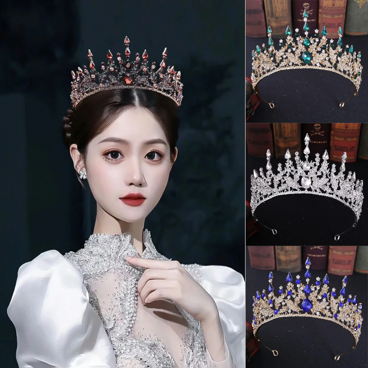 Винтажная барочная бронзовая фиолетовая диадема со стразами для торжественных