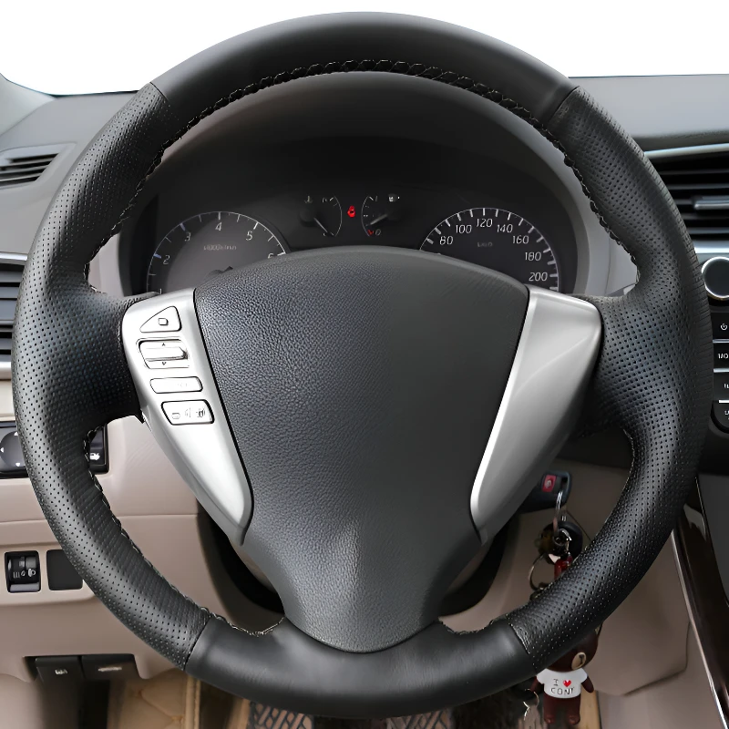

Для Nissan Sylphy 12-15 лет, сшитый вручную чехол на руль, легкий и дышащий, полный дизайн модификации покрытия