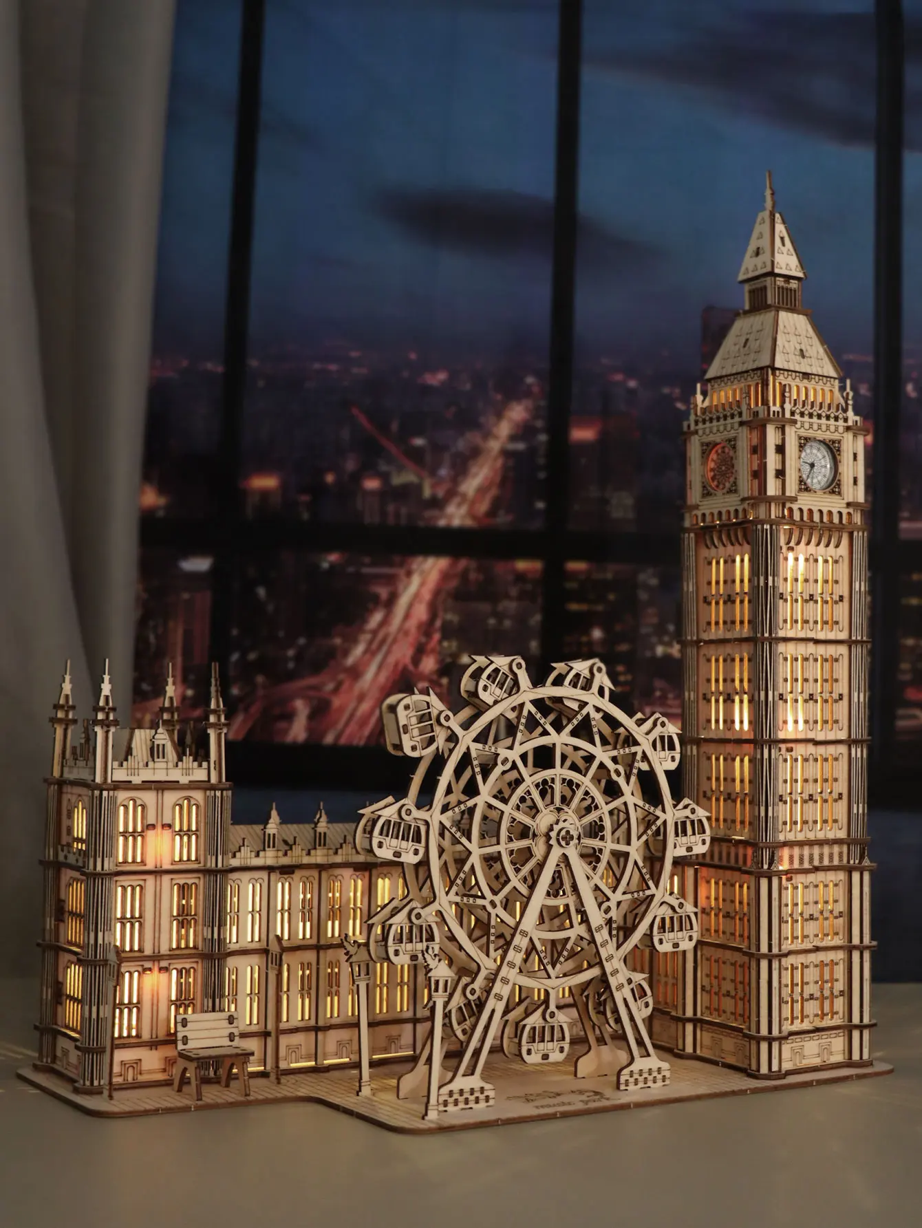 3D деревянная головоломка строительные блоки для настольных часов креативный