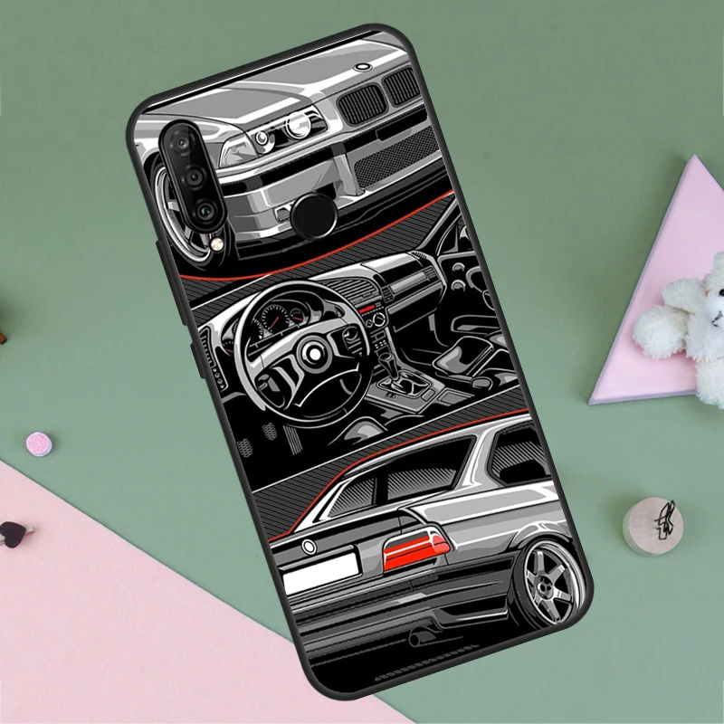 Фото Чехол Japan JDM Sport Car для Huawei P30 P40 Lite P60 Pro Nova 7i 8i 11i 12i 12s 10 9 SE Y90 Y60 Y70 Y72 Y61 Y91 №5