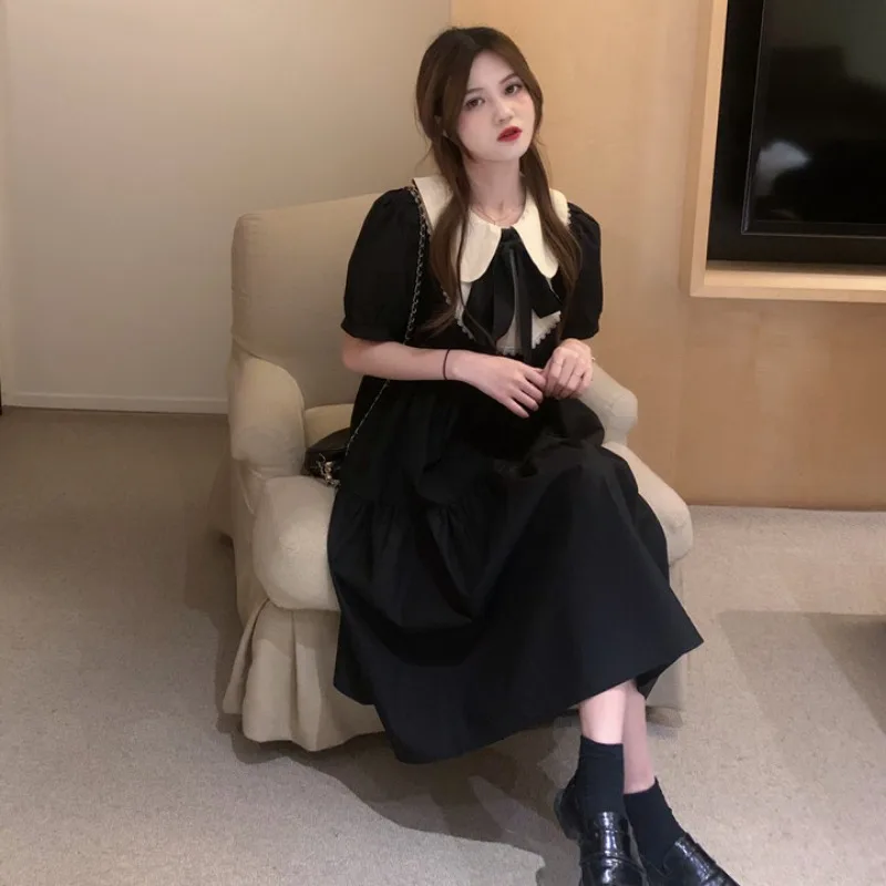 Платье-Макси женское пляжное элегантный сарафан с милым японским кукольным