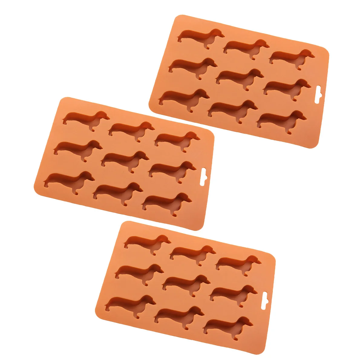

3 Pcs DIY Ice Cube Molds Cake Cupcake Tray Brick Chocolate Silicone Puppy Self Made
