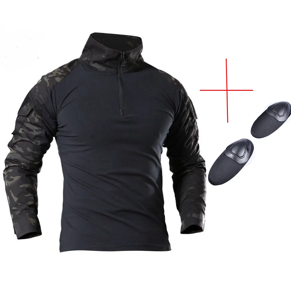 

Мужские тактические военные камуфляжные спортивные футболки с длинным рукавом, дышащая футболка для охоты, скалолазания, рыбалки