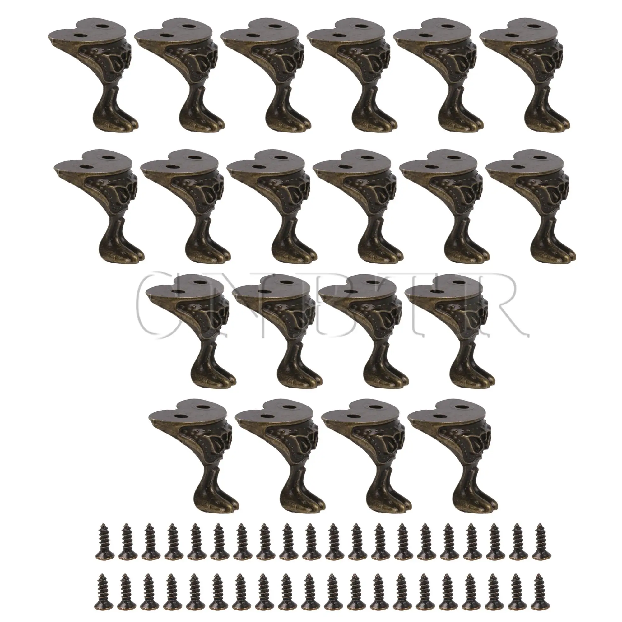 

20 шт., Декоративные ножки CNBTR из цинкового сплава с прорезями для отверстий, 0,51 дюйма, для деревянных коробок