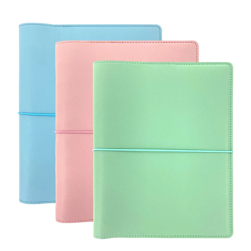

2022 Schedule Planner Macaroon Color PVC Soft Leather Notepad Protective Set Junior A5 Notebook Small Creative Notebook Cover