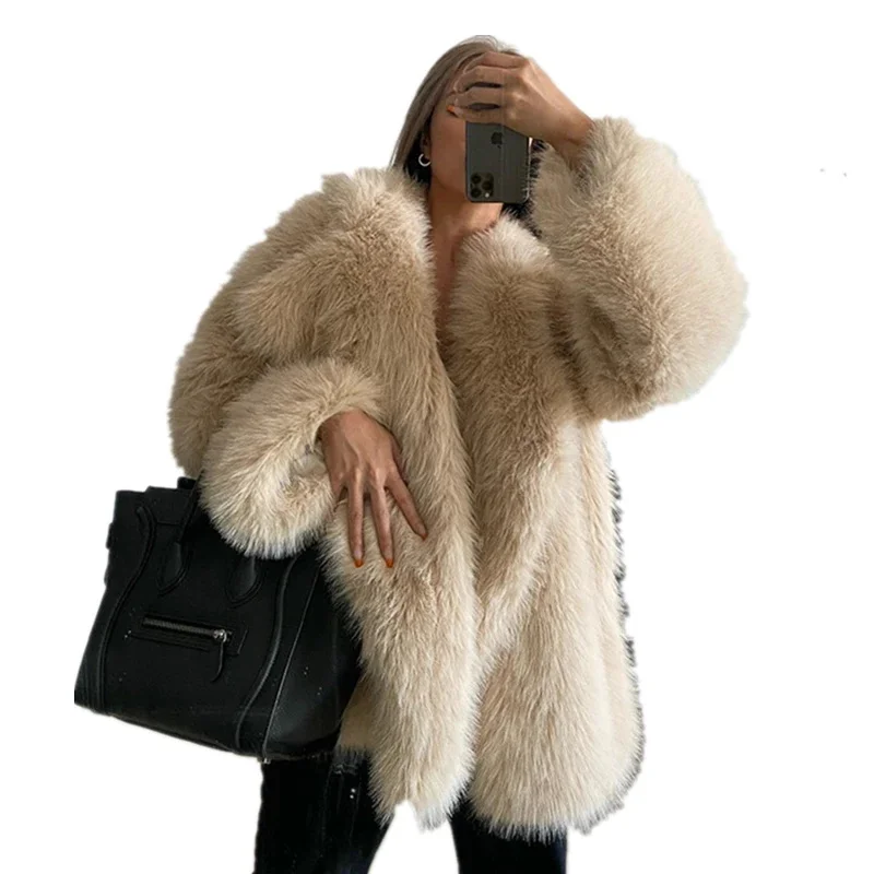 

Женское зимнее пальто из искусственного меха, большие размеры