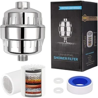 high output revitalizing 15 stage shower head filter remove chlorine heavy metals vitamin c water softener shower water purifier
