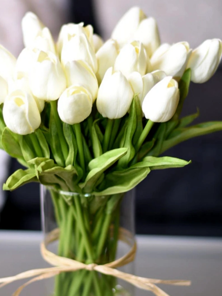 

10PCS Tulip Artificial Flower Real Touch Artificial Bouquet Fake Flower for Wedding Decoration Flowers Home Garen Decor