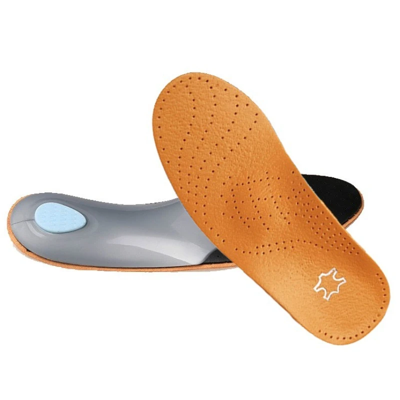 

Cowhide Shoes Insole Leather Orthotic Insoles Flat Feet High Arch Support Orthopedic Shoes Sole Fit In O/X Leg Corrected Insert
