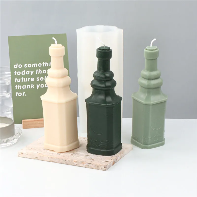 

Retro Perfume Bottle Silicone Candle Mold for DIY Aromatherapy Candle Plaster Ornaments Soap Epoxy Resin Mould Handicrafts Make