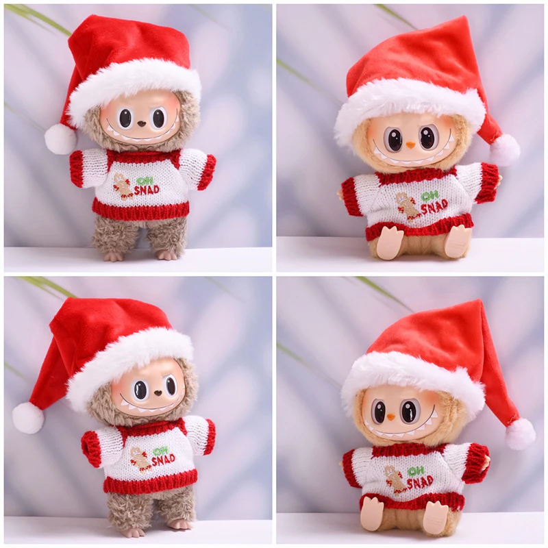 Кукольная одежда Labubu Рождественский наряд костюм лося Санта-Клауса свитер милая