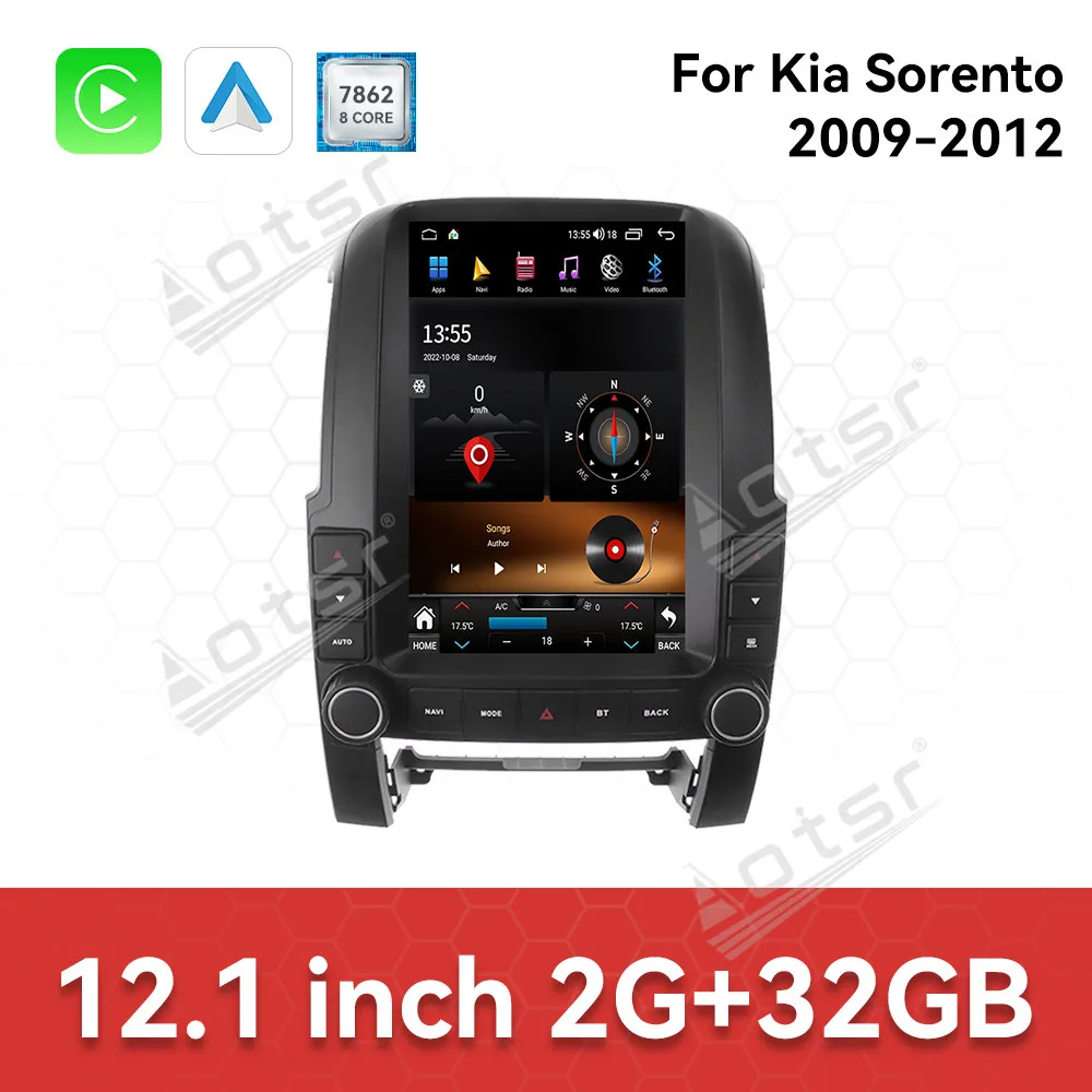 

Android 14 Qualcomm CarPlay 12,1-дюймовый автомобильный радиоприемник для Kia Sorento 2009 2010 2011 2012, мультимедийный плеер с сенсорным экраном, GPS Navi DSP