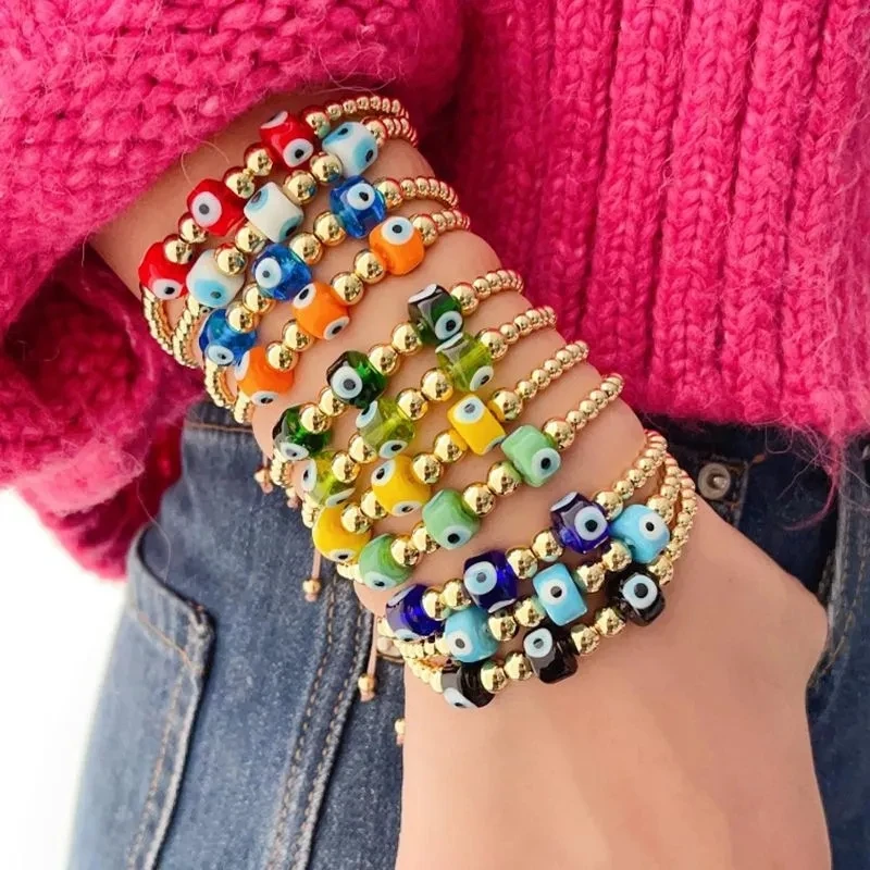 

5PCS, Turkish Evil Eye Bracelets for Women 2023 New In LiuLi Eye Bracelets Jewellery Y2k Accessories Gift Jewelry