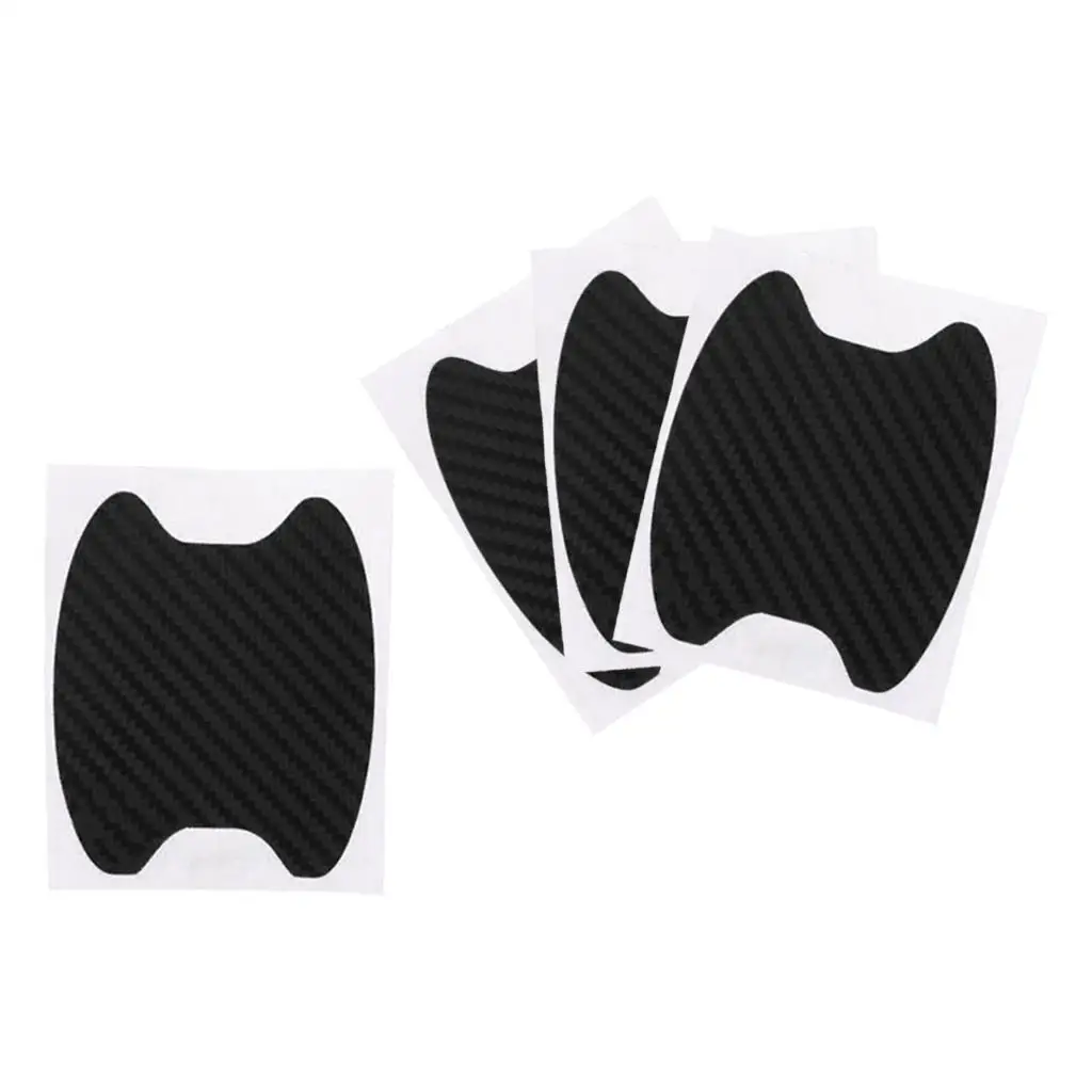 

3x4 шт. защитная пленка из углеродного волокна с защитой от царапин для дверных ручек автомобиля, Черная