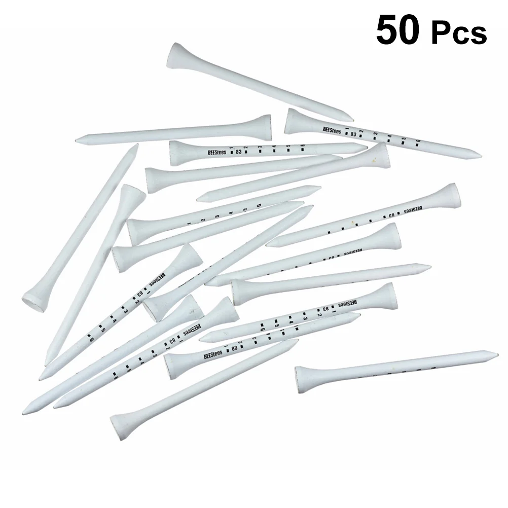 

50PCS Tees Scale Design Wood Reuseable Tee Pegs Supplies Accessories Training Equipment