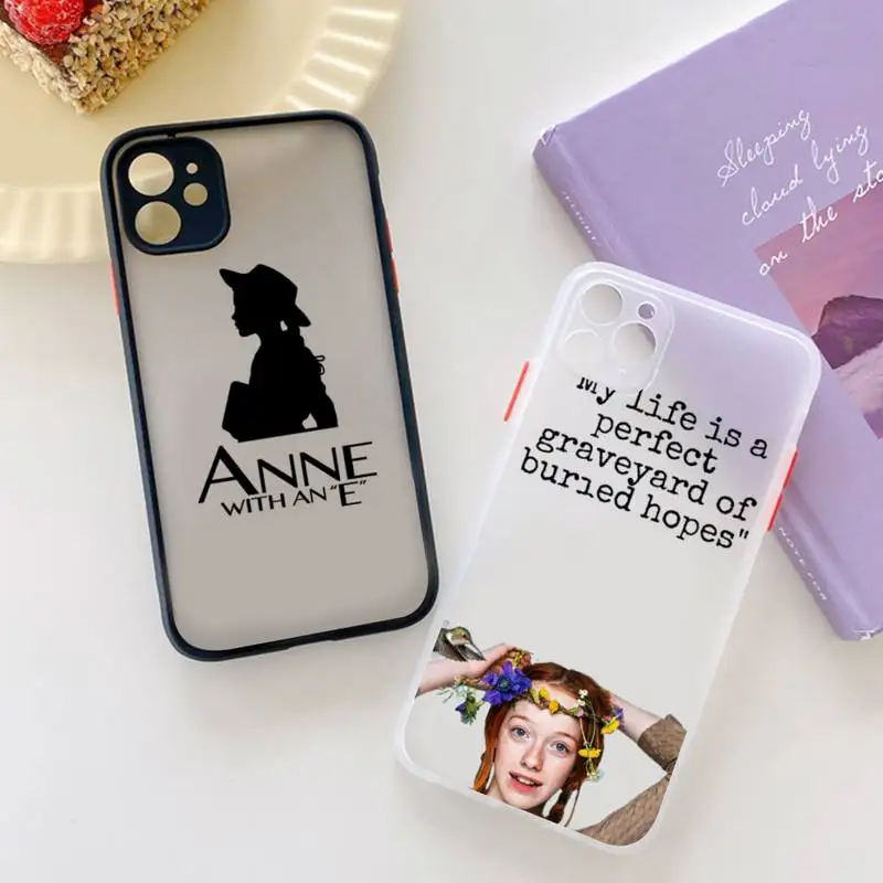 

YNDFCNB Anne with an E Phone Case for iPhone X XR XS 7 8 Plus 11 12 13 pro MAX 13mini Translucent Matte Shockproof Case