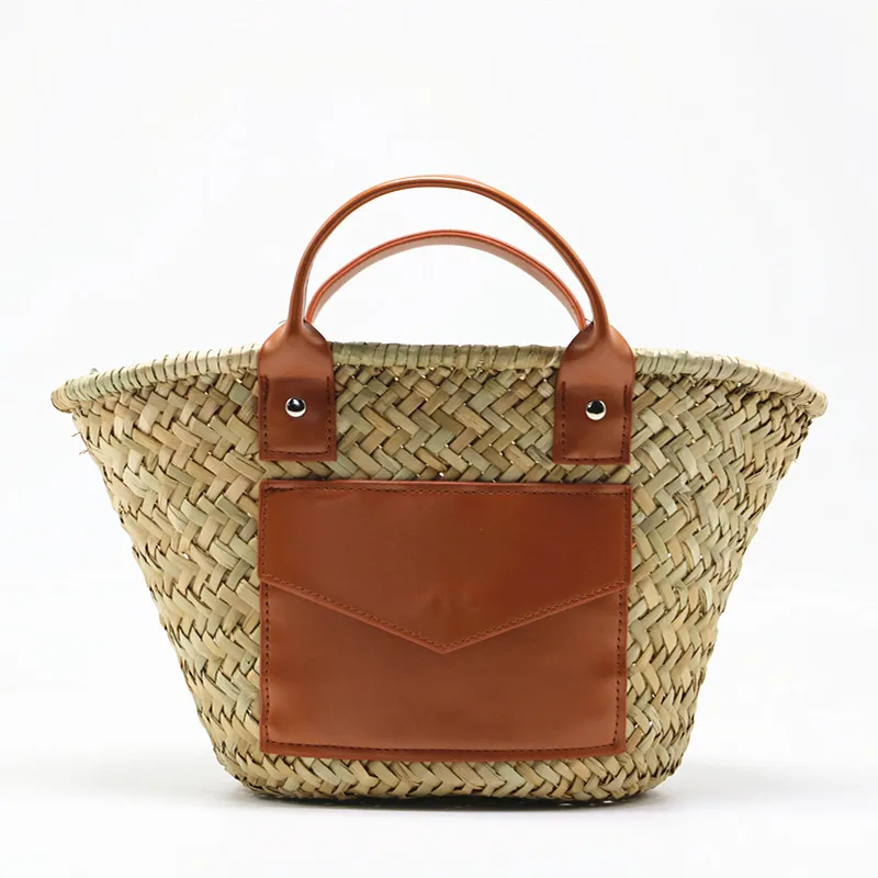 Designer Straw Bags for Women 2022 Bohemian Wicker Woven Rattan Basket Bag Women Handbag Travel Beach Shoulder Crossbody Bag New