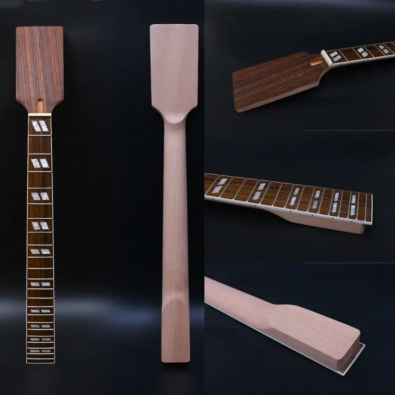 

Yinfente 21 лад гриф гитары 25,5 дюйма весы палисандр Fretboard разделенный Блок Инкрустация НЕОБРАБОТАННАЯ весло головка Замена DIY