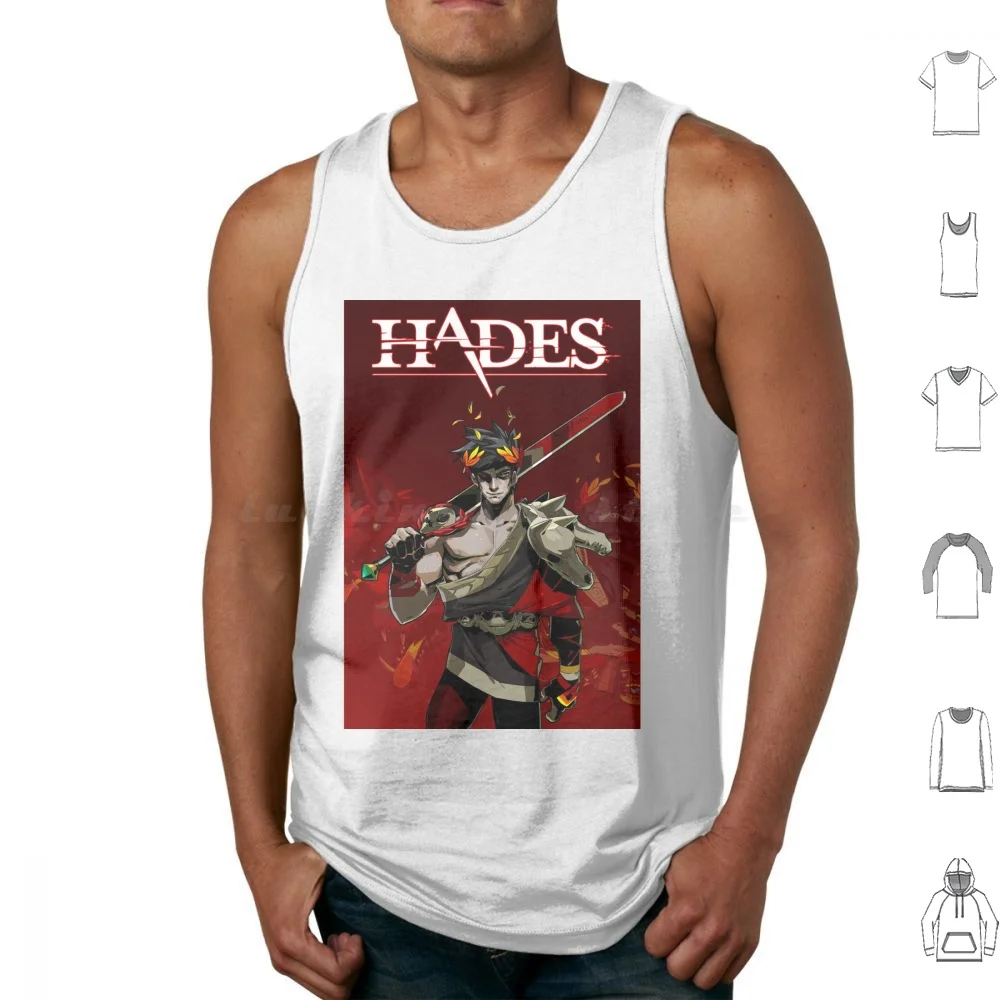 Хлопковые майки с принтом Hades игра видеоигра God оружие взлома меч смерти корона