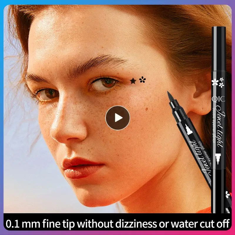 

New 2 In1 Double-headed Eyeliner Stamp Liquid Eyeliner Pencil Makeup Stamps Seal Pen Eye Liner Pencil Waterproof Quick Dry TSLM1