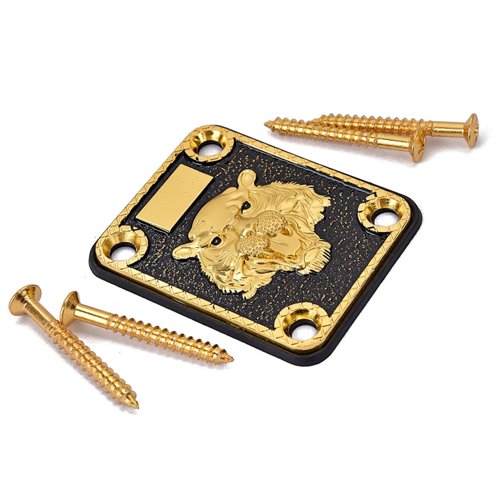 

Plate Neck Guitar Bass Screws Reinforcing Baseplate Zinc Alloy Neckplate Parts Electric Base Custom Bottom Jack Square Jackplate