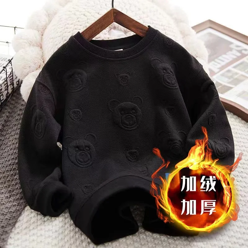 Children's Sweater Spring and Autumn New Boys Autumn Clothing Western Style Children and Teens Long Sleeves Bottoming Casual Top