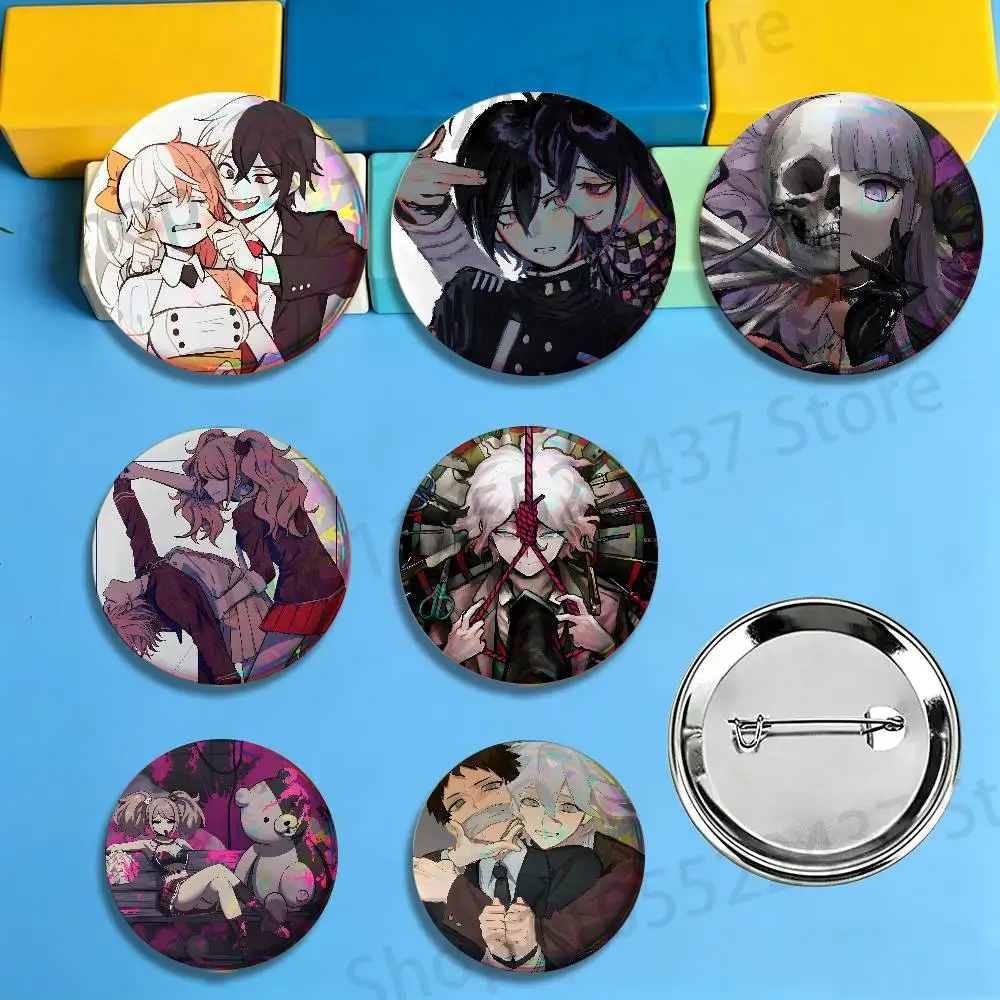 Фото Значки D-Danganronpa с персонажами Чиаки Джунко и Кокичи, мультяшные значки-броши для украшения сумок, обуви, подарки-украшения №2