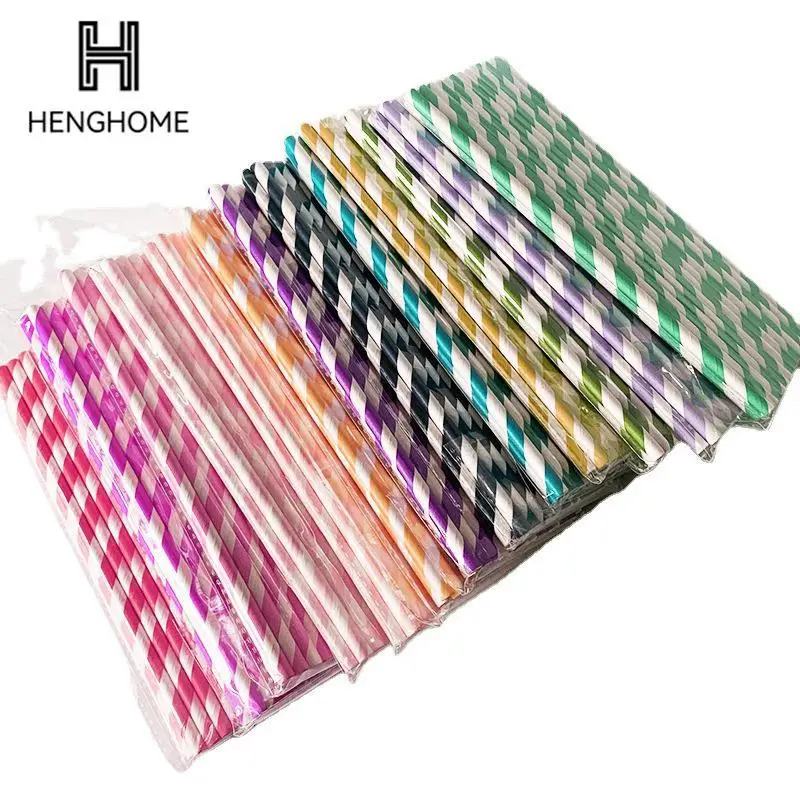 

25Pcs Eco-friendly Paper Drinking Straws Party Straws Disposable Straws Wedding Birthday Baby Shower Christmas Party Supplies