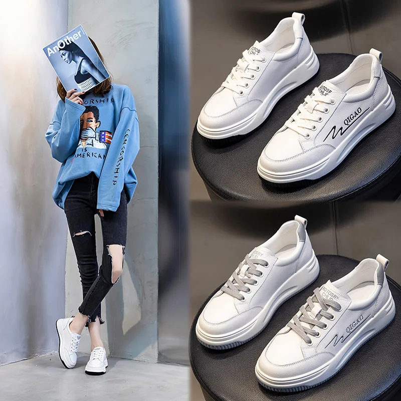 Маленькие белые весенние модные новые спортивные дышащие повседневные женские