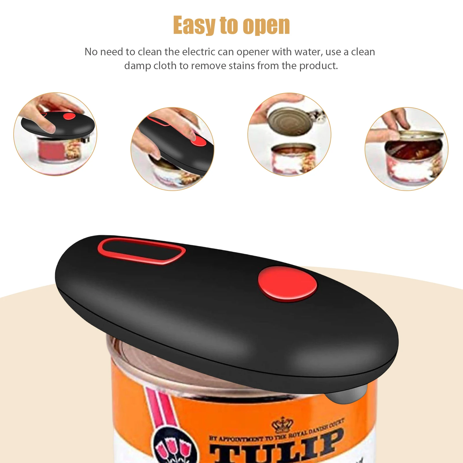 

Electric Can Opener Mini One Touch Automatic Smooth Edges Jar Can Tin Touch No Sharp Edges Handheld Jar Openers Kitchen Bar Tool