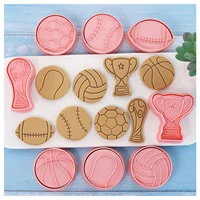 8pcsset soccer kits mold baking accessories cartoon home handmade diy 3d press mould cookie frosting fondant cake decoration