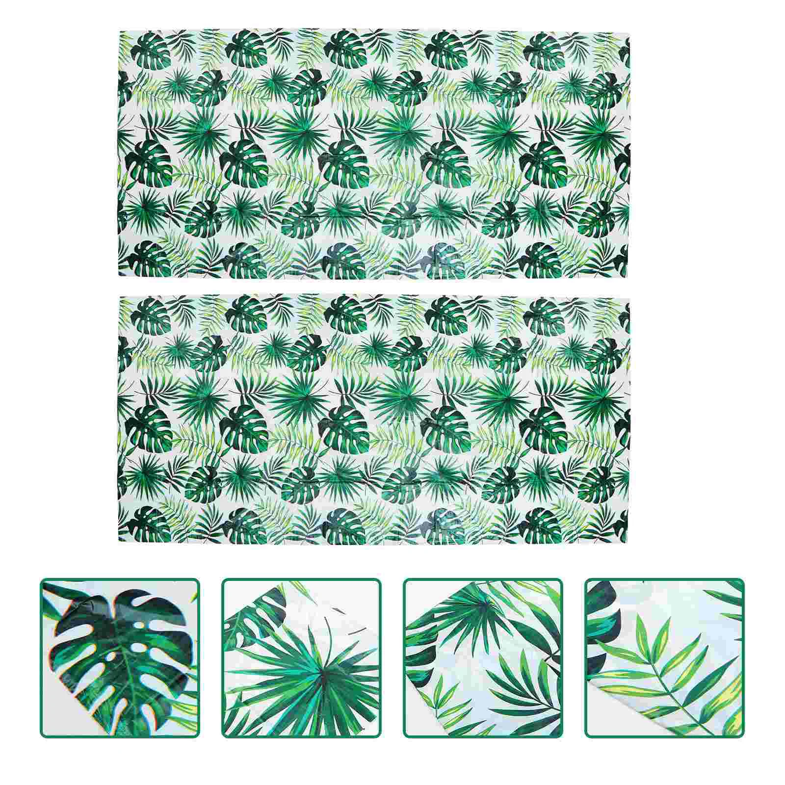 

Table Tablecloth Party Luau Hawaiian Cover Cloth Leaf Tropical Decorations Tablecloths Covers Plastic Picnic Palm Decorative