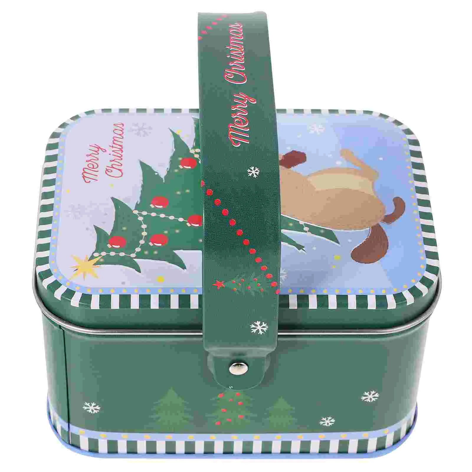 

Christmas Tin Box Present Sweet Container Square Candy Tins Tinplate Storage Containers Cookie With Lid Holder Boxes