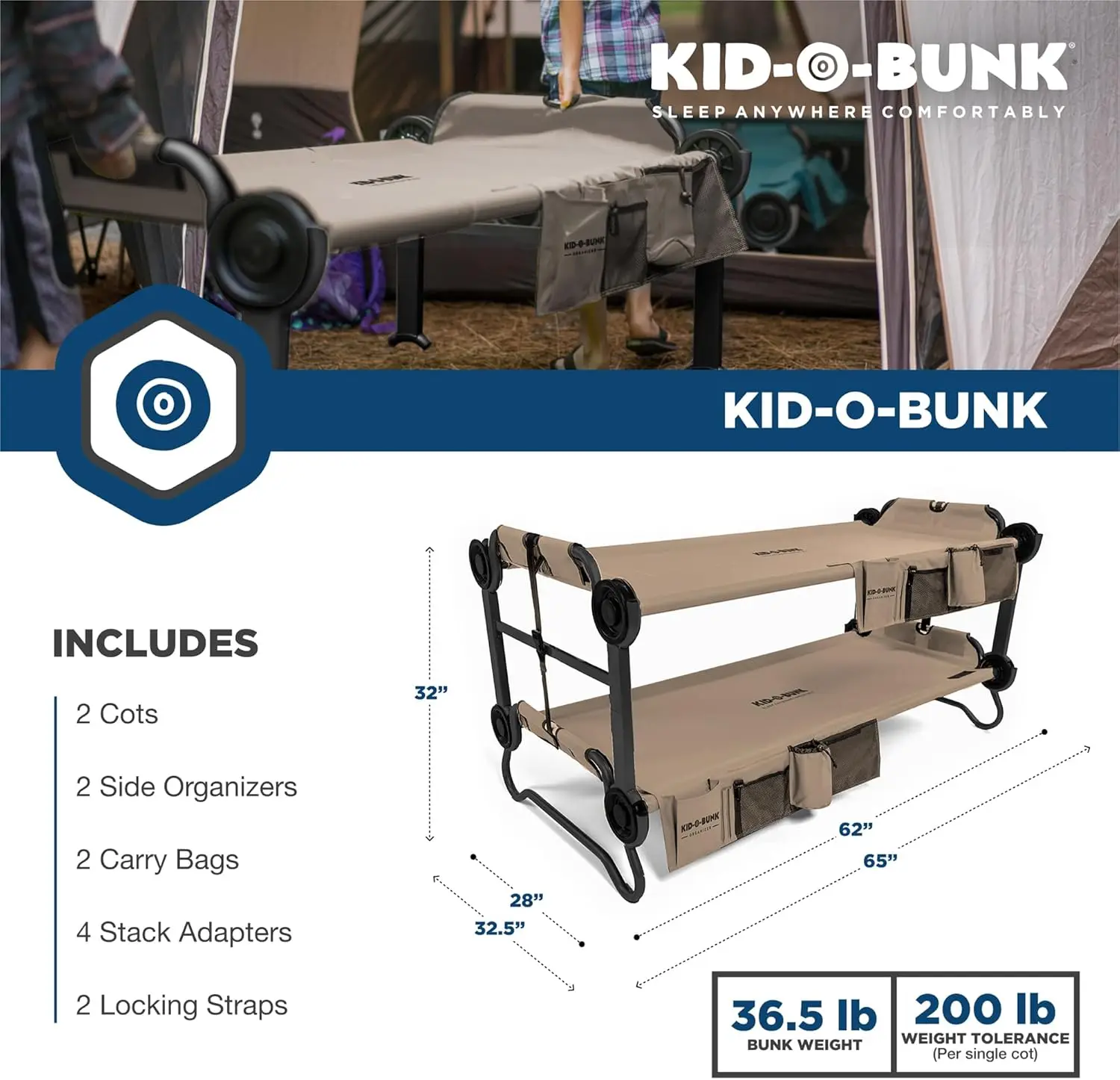 O-Bed Youth Kid-O-Bunk с органайзерами