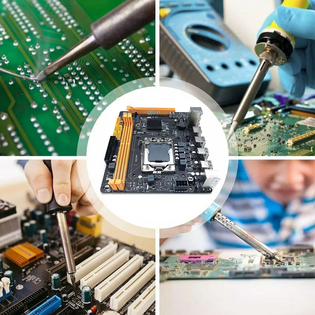 Компьютер Материнская плата LGA 1356 H61 для Intel Xeon E5 CPU DDR3 REG ECC NVME M.2 материнская