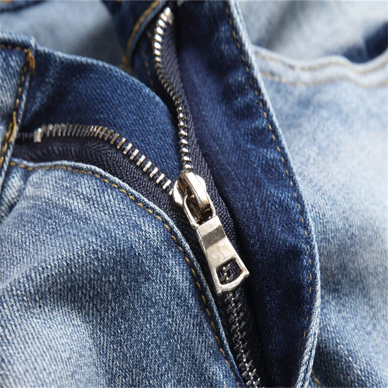 Mens Clothing Designer Straight Oversize Slim Fit Streetwear Casual Man Trousers Pencil Pants Ripped Brushed Denim Skinny Jeans