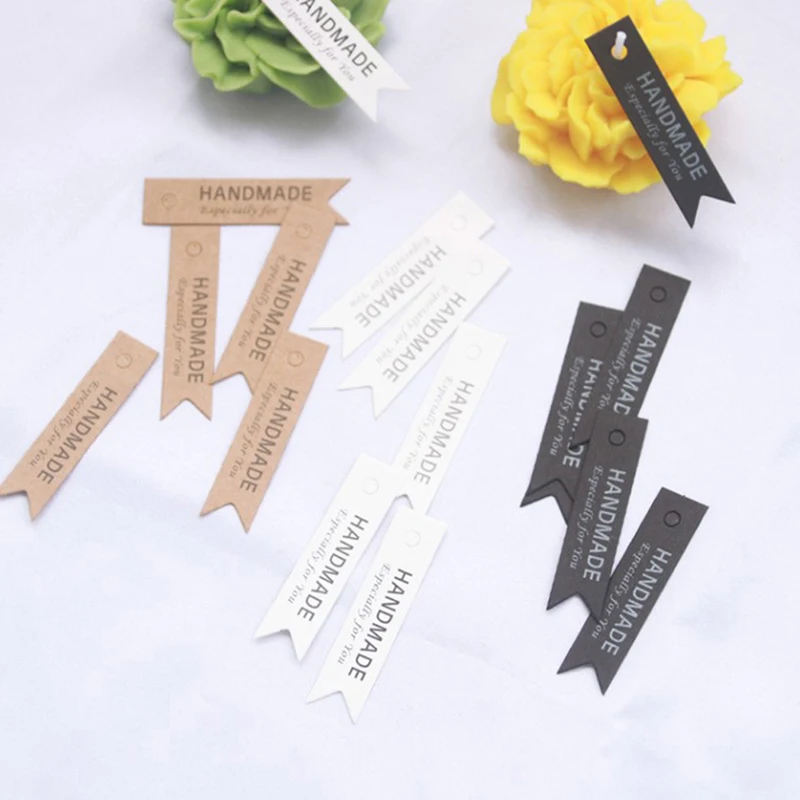 

5Pcs Candle Decorative Label Handmade Lettering Sticker Garment Tags Fishtail Flag English Label For Candy Gift Tags