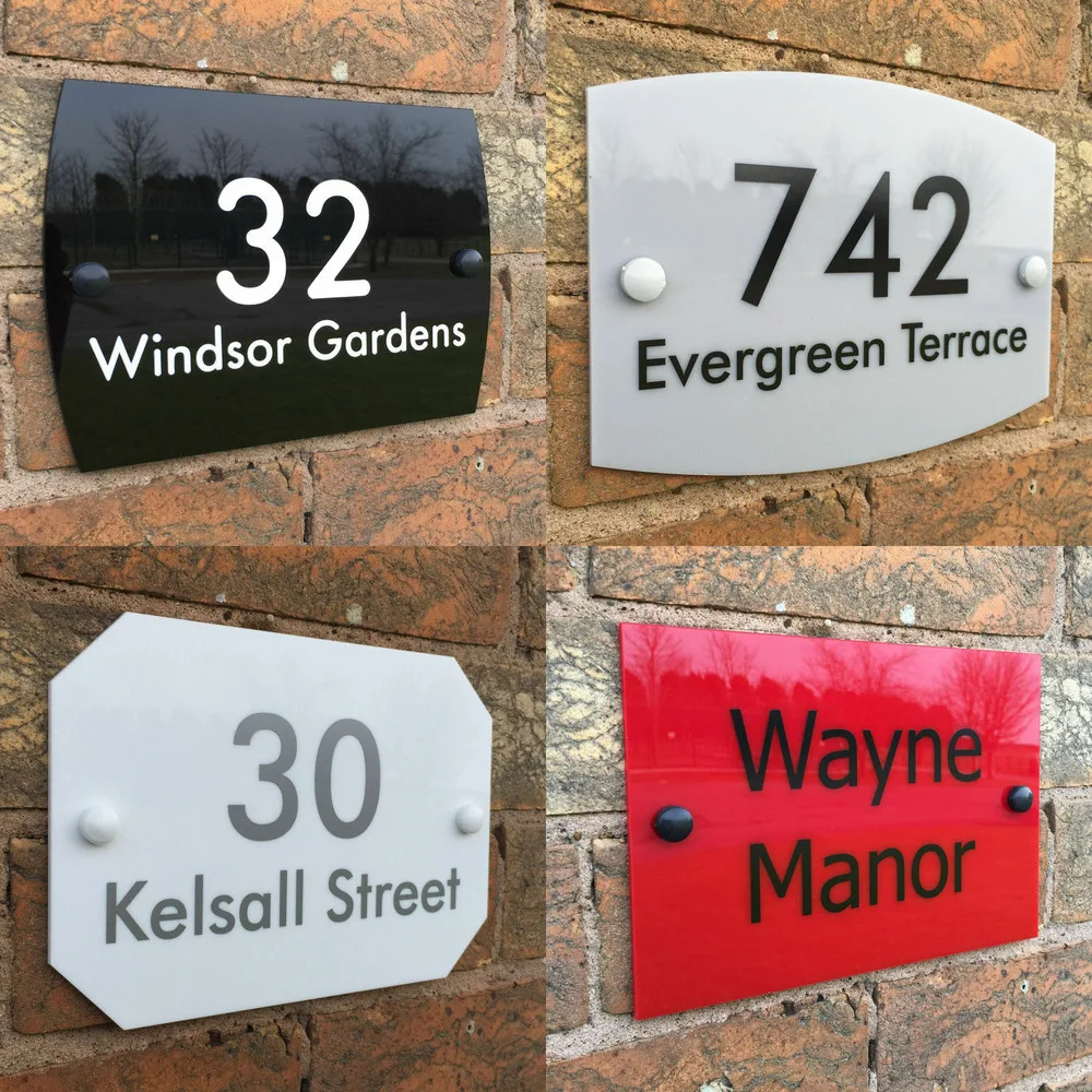 

DIY House Number Customized HOUSE SIGN PLAQUE Personalised Address House Door Number Street Name Acrylic