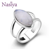 nasiya vintage style ring with horse eye shape moonstone for men women silver jewelry party wedding daily life birthday gift