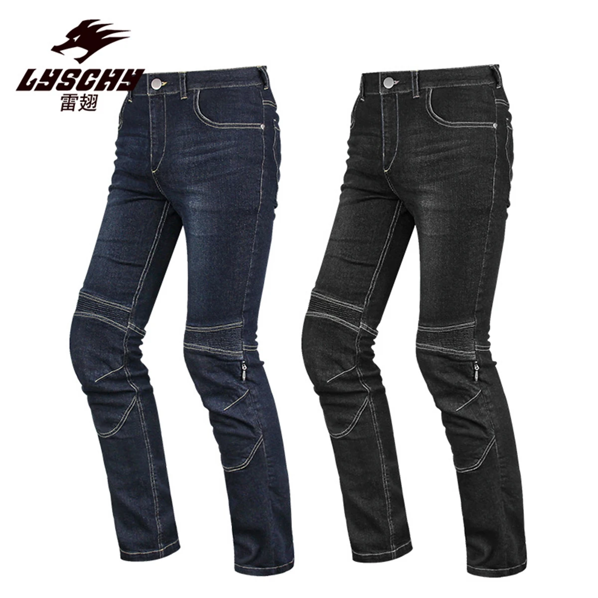 Lyschy Motorcycle Jeans Mens Riding Pants Protection Summer Motocross Protective Pantalon Removable CE Trousers