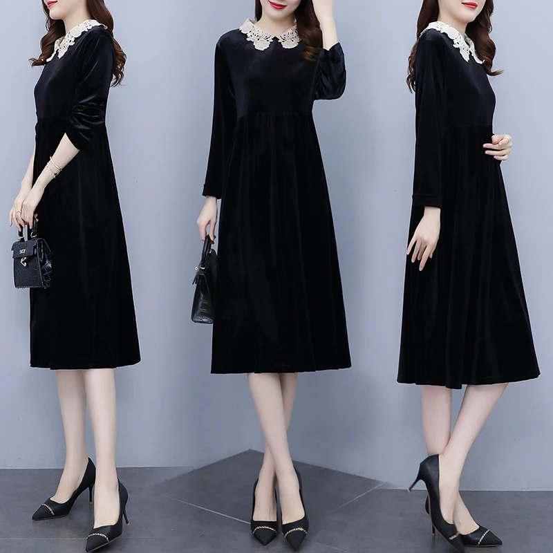 EHQAXIN модное осеннее женское платье 2024 новые свободные повседневные платья