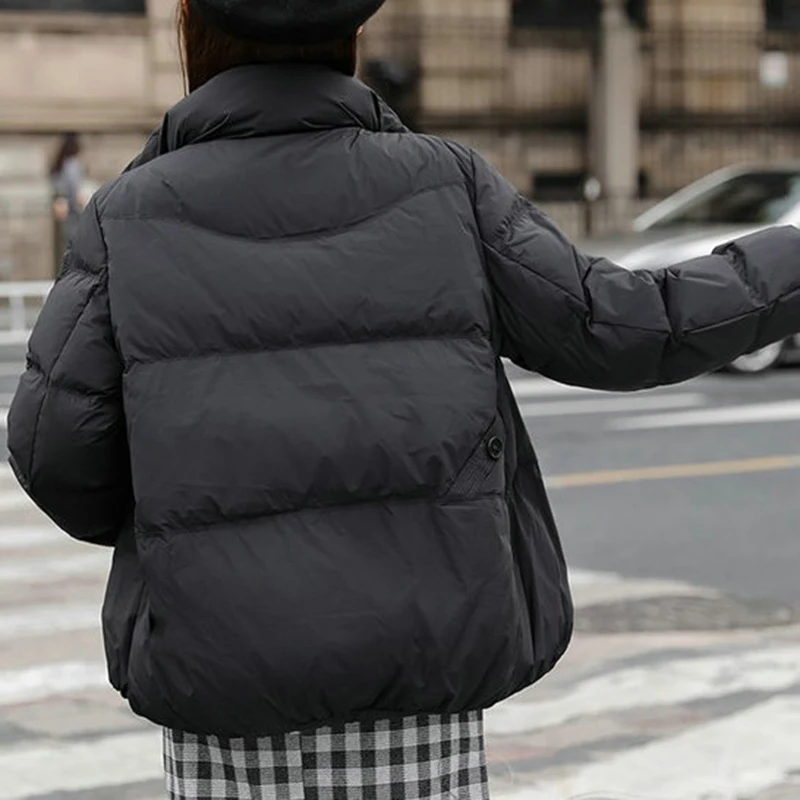 Зимнее пальто женское утолщенное свободное теплое короткие пуховики с